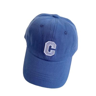 China Casual custom flat embroidery logo kid 100%cotton unisex purple casual baseball cap for kids for sale