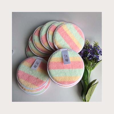 China Colorful Round Shape Face Customized Face Microfiber OEM Makeup Remover Pads Washable for sale