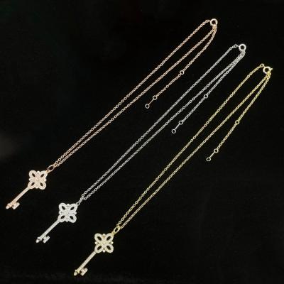 China CLASSIC High quality European and American T Key Shaped Necklace Women's simple and fashionable high-quality gold pendant Tiff Jewelry for sale