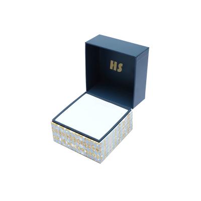 China Custom Copper Logo Premium Luxury Folded Double Materials Recycled Paper Packaging Box For Watch for sale