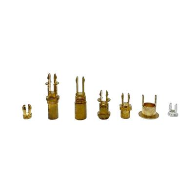 China Aluminum Custom CNC Machining Parts Hollow Solid Slot Cross Shaped Copper Connector Terminals for sale