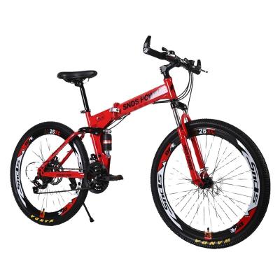 China Hot Sale Sports Travel Active Disc Brake Real New 26 Inch Variable Speed ​​Suspension Folding Bike Mountain Bicycle For Adults for sale