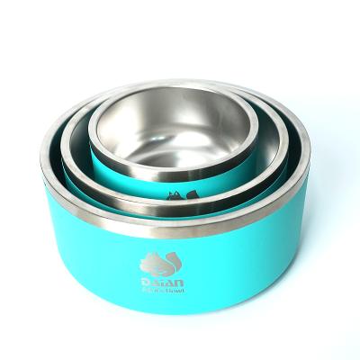 China Amazon Sustainable Best Selling Stainless Steel Double Wall Insulated Vacuum 64oz Cat Dog Bowl for sale