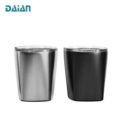 China Sustainable New Arrival 12oz Double Wall Insulated 18/8 Stainless Steel Lowball Cocktail Tumbler With Lid for sale