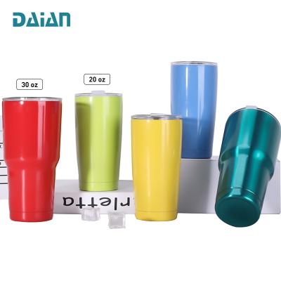 China Sustainable Custom Wholesale Bulk Stainless Steel Vacuum Tumbler Cups With Straw And Lid for sale