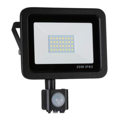 China Waterproof Outdoor Lighting 20W Led Sensor SMD Flood Light With Adjustable PIR Sensor SMD Spotlights For Street Square for sale