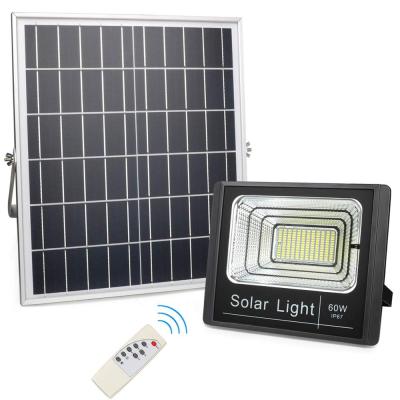 China Waterproof 3500 Lumens IP67 60W Street Light Security Waterproof Remote Control Solar Powered Outdoor Solar Flood Light for sale