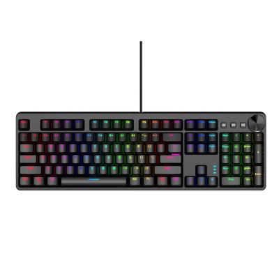 China Plug and Play Gaming Keyboard 104 Keys 6 Color Mechanical Gaming Programmed Keyboard Ergonomic Design Keyboard for sale