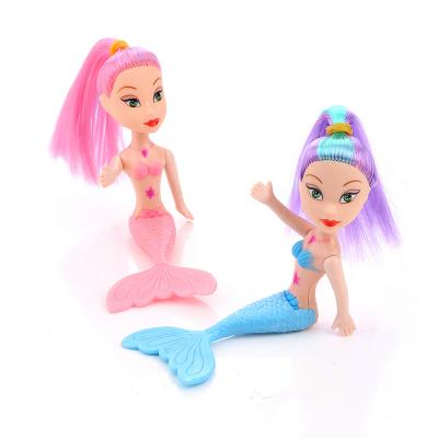 China Soft Toy Hot sell 5 inch mini mermaid doll girl toy fashion girl doll cheap plastic jewelry wholesale decoration for sale