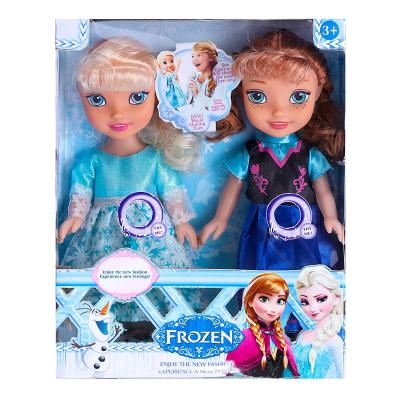 China 10 Inch Empty Frozen Double Princess Soft Toy With IC Music Fashion Toy Gift Themed Dolls for sale