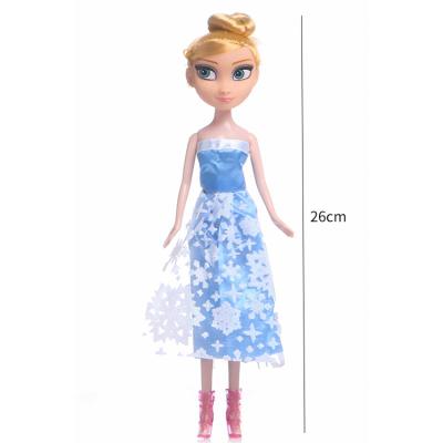 China 9 Inch Soft Cheap Frozen Princess Simple Fashion Toy Beautiful Doll Girl Plastic Toy Gift for sale