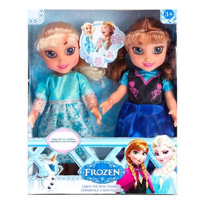 China Full Vinyl Double Frozen Princess Soft Toy 10 Inches With IC Theme Music Fashion Toy Gift Dolls for sale