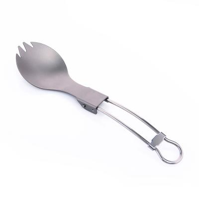 China Sustainable Folding Spork With Titanium Housing , Camping Spork For Camping Picnic Enhancing Fishing Trip for sale