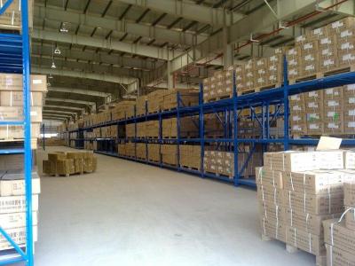 China bulk goods Warehouse Shelving Racks , Heavy duty pallet rack with Steel Board / Wood Board for sale