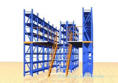 China Industrial Multi Tier Steel Platform , Blue Mezzanine Shelf for sale