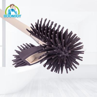 China BOOMJOY 0.01 Sample B1 New Design Viable Hot Selling Silicone Rubber Toilet Brush With Holder Hook No Dead Angel Factory Price for sale