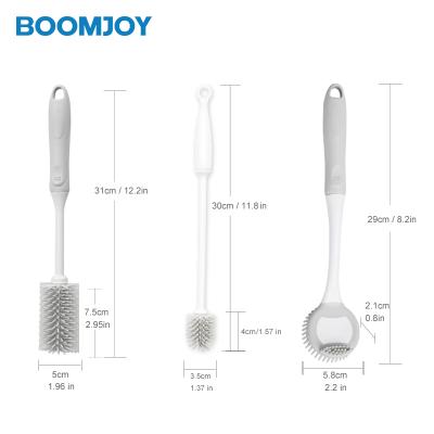 China Boomjoy TPR kitchen brush cup and viable bittle brush, pots and pan cleaning brush for sale