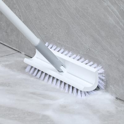 China New Design Viable Boomjoy Double Sides Telescopic Soft Handle TPR Bristle Broom Floor Squeegee Brush for sale