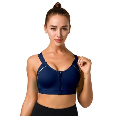 China 3XL Breathable Women's Wireless High Print Sports Bra Plus Size Full Figure Workout Plus Size Front Zip Bras for sale