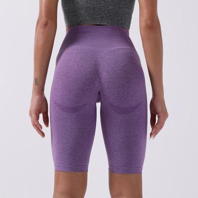 China Breathable Custom Knit Gym Biker Shorts Seamless Women Workout Fitness Shorts for sale