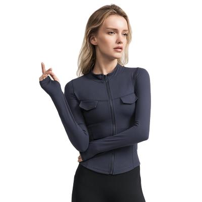 China Fashion Breathable Yoga Sports Clothes Slim Jacket Gym Zipper Sweatshirt Fitness Sportswear Running Jackets for sale