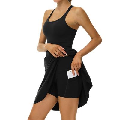 China SKIRTS women summer sports slim tennis fit skirt fitness sexy breathable quick dry dress with pockets for sale