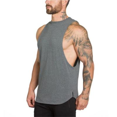 China QUICK DRY Men's Scoop Extended Workout Stringer Tank Tops Gym Vest for Men for sale