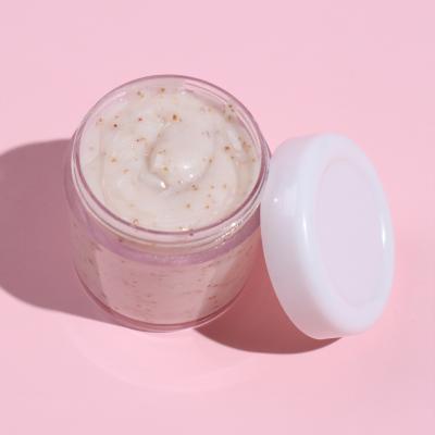 China Exfoliator Private Label Bodyscrub Organic Natural Anti Cellulite Exfoliator Moisturizing Hydration Whitening Coconut Milk Body Scrub for sale