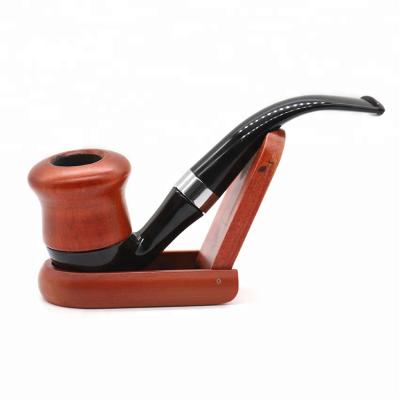 China Wooden Bakelite Bakelite Smoking Pipe With Tobacco Pipe Holder for sale