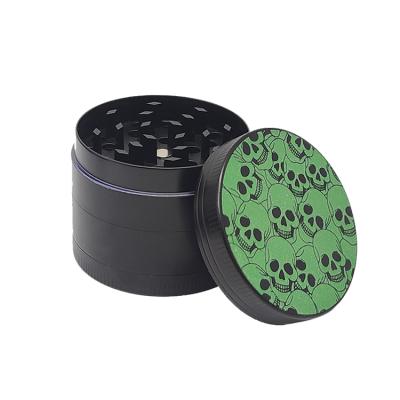 China New Design 50mm Tobacco Glow Paint Cover Zinc Herb Grinder Glow Metal Grinding Metal In Dark Tobacco Weed Grinder Custom Logo for sale