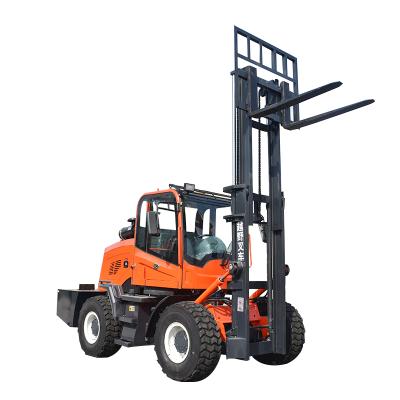 China Garment Shops Best Selling 3ton 4ton 5ton 6ton Rough Terrain Forklift Cross Country Four Wheel Forklift for sale