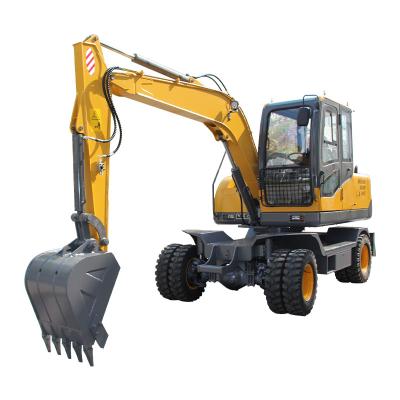 China Construction material best selling small wheel excavator 8ton 8.5ton four wheel excavator from stores for sale