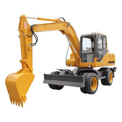 China Construction Material Shops Wholesale Price Wheel Excavator 8ton Tire Excavator For Construction Site for sale