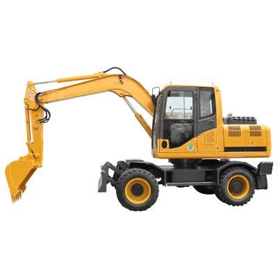 China Construction Material Shops High Quality Digger Wheel Excavator 8ton Wheel Excavator Four Wheel Excavator for sale