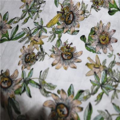 China 2021 sustainable spring and summer flower pattern digital printed skirt ramie printing cotton on fabric for sale