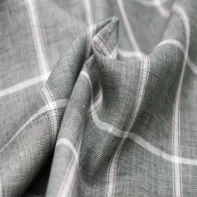 China High Quality Hot Sale 100% Twill Linen Check Fabric for sale