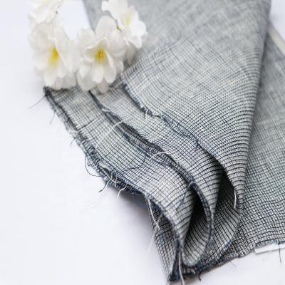 China 2020 Viable Hot Selling Office Wear New Pattern Soft Linen Fabric 125g Small Check Linen Fabric for sale