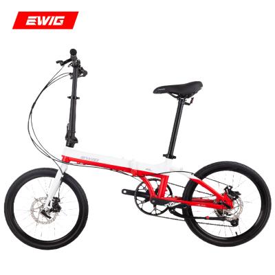 China EWIG Aluminum Alloy Folding Bike 20 Inch Bikes 9 Speed ​​SHIMANO Aluminum Alloy Disc Brake Light Wight Foldable Bicycle For Adults for sale