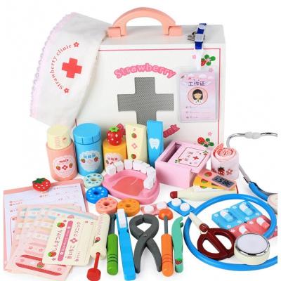 China Eco-Friendly Educational Eco-Friendly Pretend Play Children Wooden Doctor Toy Doctor Set Toys For Girls for sale