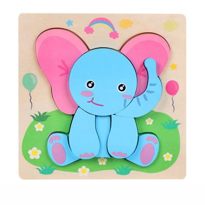 China Wholesale Wooden Animal Baby Animal Knowledge 3d Harmless Odorless Puzzle Eco-Friendly Eco-Friendly for sale