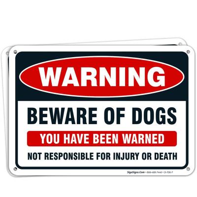 China All All Metal Tin Signs Beware Of Dog Customized Aluminum Warning Sign Wholesale for sale