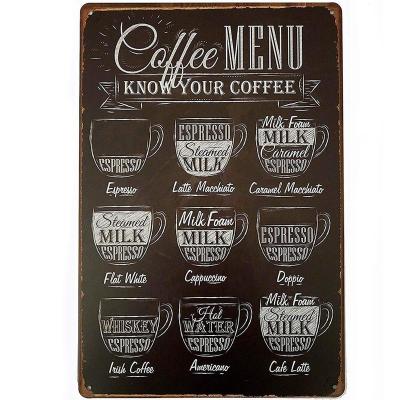 China Custom Printed Europe Cafe Tin Metal Sign Wood Signs Europe Signs for Bar Bar and Home Decoration for sale