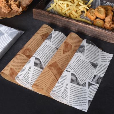 China Biodegradable Greaseproof Journal Kraft Hamburger Wrapping Paper Custom Wrapping Food for sale