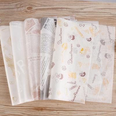 China Recycled Materials Custom Hamburger Wrapping Paper Customized Logo Food Grade Wrapping Paper Making Waterproof Baking Paper for sale