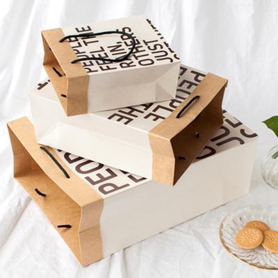 China Recyclable Aesthetic White Craft Paper Bags Birthday Personality Custom Eco Friendly Shopping Paper Bag With LOGO for sale