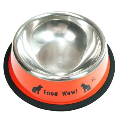 China Multicolor stainless steel quality assurance anti-drop pet stainless steel bowl for sale