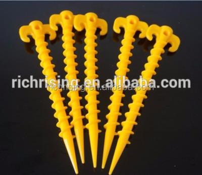 China environmental hot sale 20 25cm 50604-A tent pegs pp ABS plastic spiral screw outdoor camping nail for sale