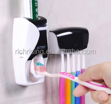 China Save Space And Money Hot Selling Promotional Toothpaste Dispenser With Toothbrush Holder for sale