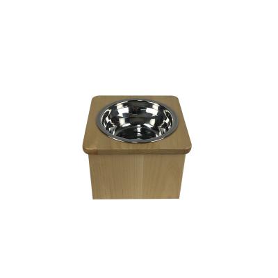 China Non-automatic Wholesale solid wood Dog Food Bowl unelevated Dog Bowls single Feeder Dog Bowl Pet feeder for sale