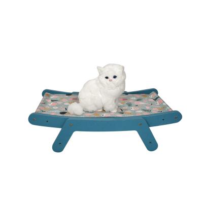 China Sustainable Pet Play Furniture Four Rest Seasons Pet Products Wood Swing Cat Cradle Bed Cat Hammock for sale